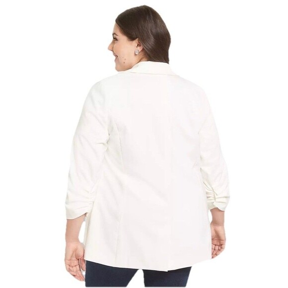 Lane Bryant Perfect Drape Blazer Egret White Stretch Knit Classic Size 20 NWT’s - Picture 3 of 13
